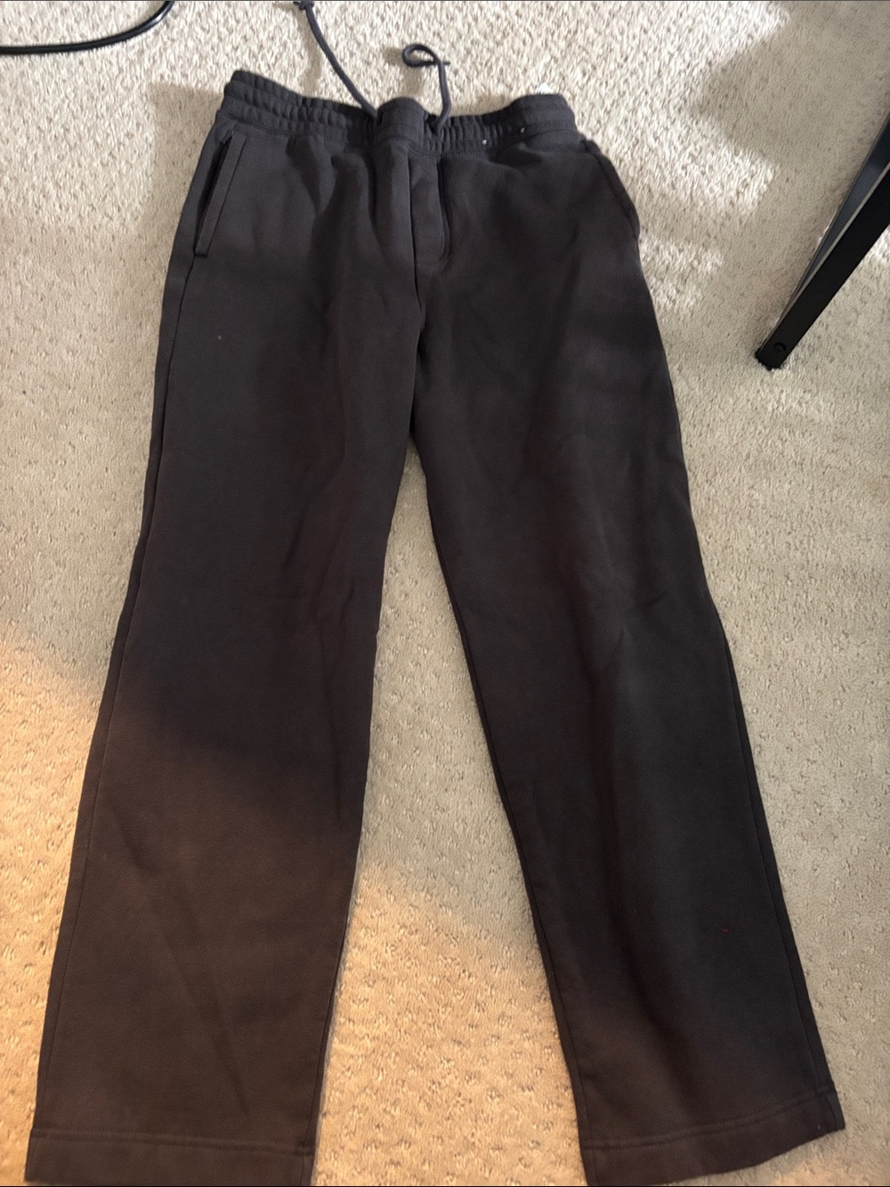 Hollister Men's Black Fleece Joggers with Drawstring